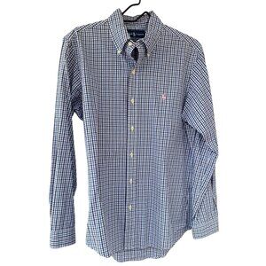Ralph Lauren Polo Shirt Men's Medium Long Sleeve Button-Down Custom Fit Oxford